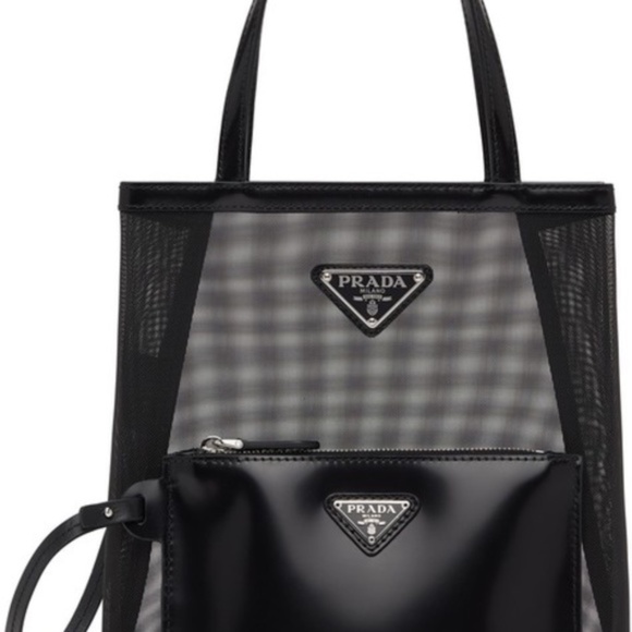 Prada Small Mesh Black Tote,Pre owned. - Picture 5 of 6